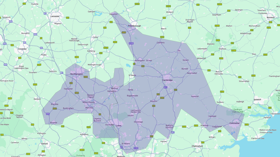 Home Counties North region map