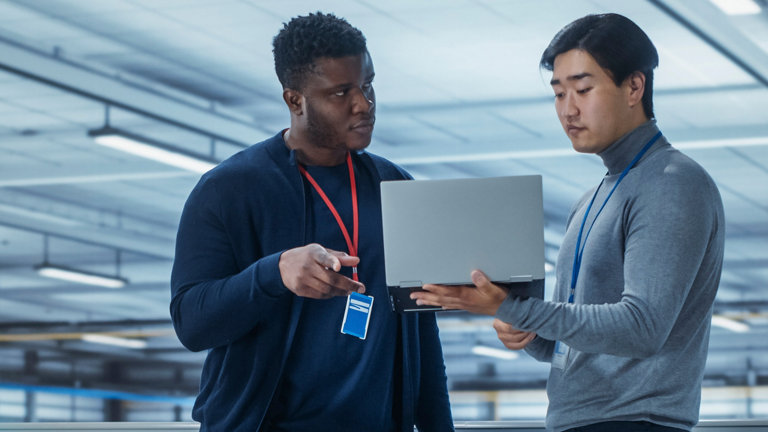 two multi-ethnic male data centre system