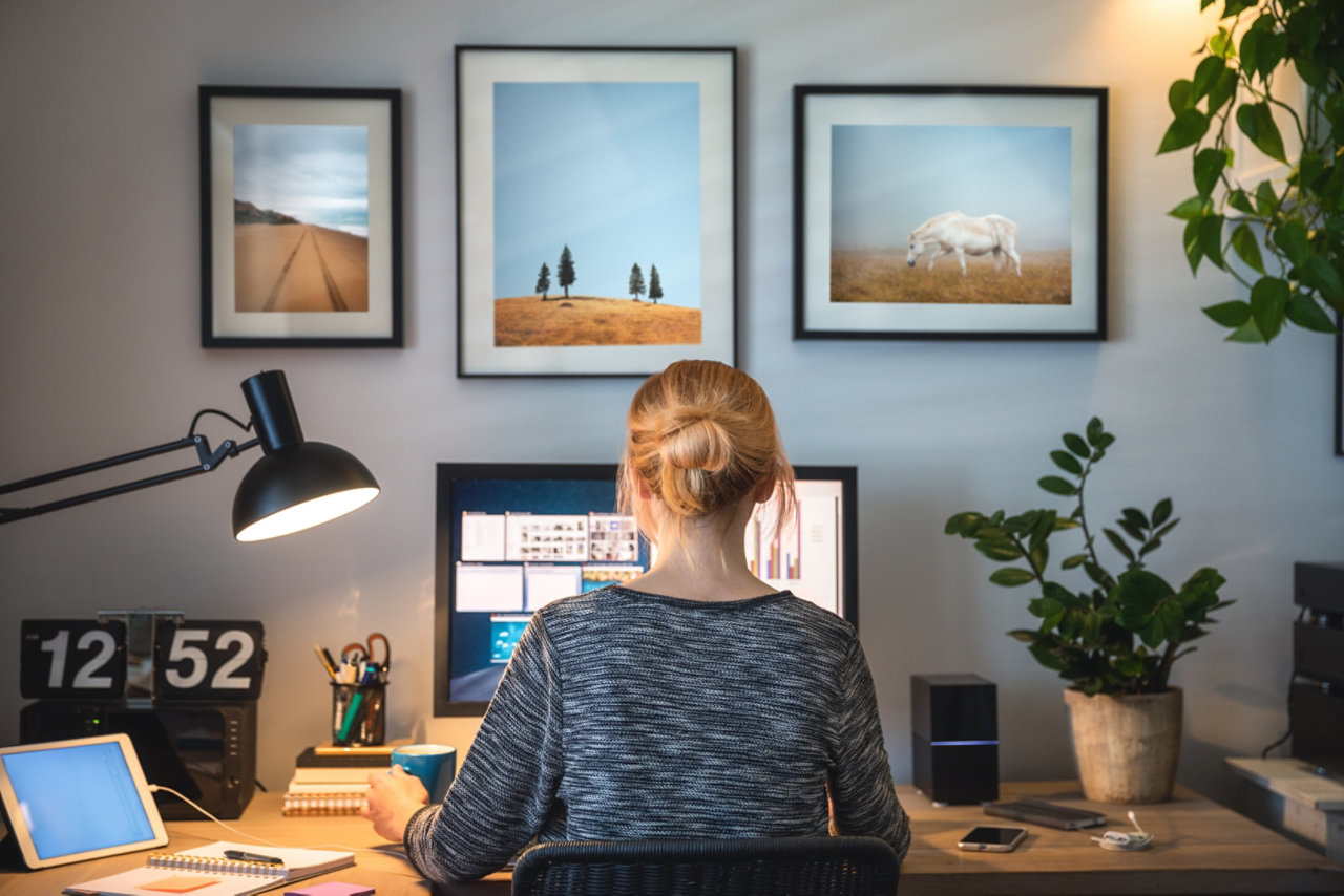 woman working from home