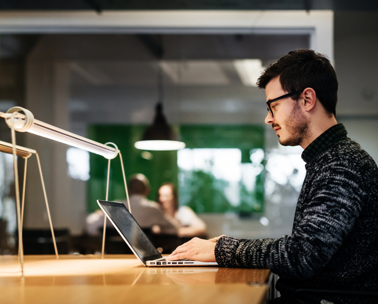 young businessman working on computer